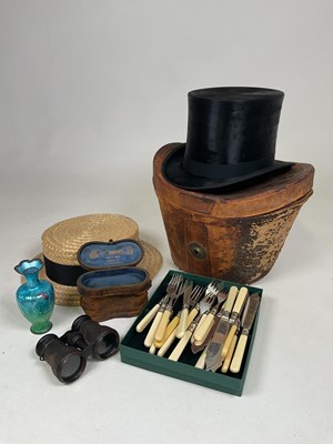 Lot 50 - Collectors' items, comprising top hat and...