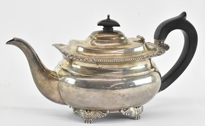 Lot 1126 - A George V hallmarked silver teapot, London...