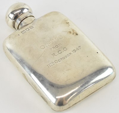 Lot 1179 - An Edward VII hallmarked silver hip flask...