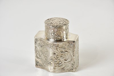 Lot 350 - An imported hallmarked silver tea caddy of...