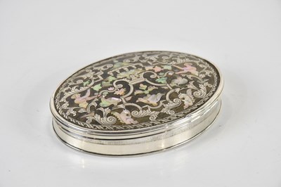 Lot 351 - A 19th century mother of pearl inlaid white...