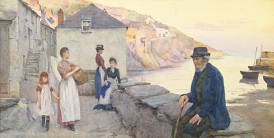 Lot 1000 - HENRY M RHEAM (1859-1920); Cornish watercolour,...