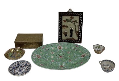 Lot 1083 - An early 20th century Chinese green ground...