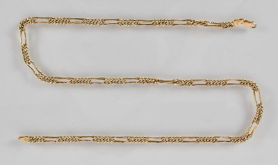 Lot 1270 - A 9ct yellow gold oval open link necklace,...