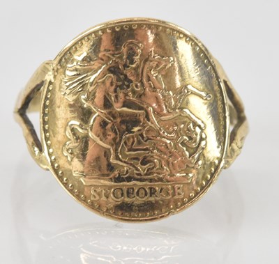 Lot 1272 - A 9ct yellow gold ring, modelled as a 1/10th...