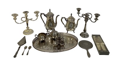 Lot 1112 - A quantity of silver plated items including...