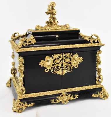 Lot 331 - A late 19th century ebony and gilt metal,...