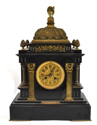 Lot 130 - A late 19th century slate and gilt metal...