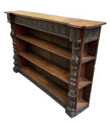 Lot 83 - A late 19th century carved oak library...