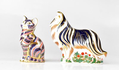 Lot 272 - ROYAL CROWN DERBY; two Imari paperweights,...