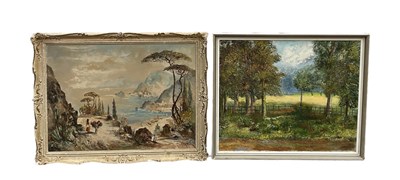 Lot 276 - UNATTRIBUTED; oil on canvas, coastal scene,...