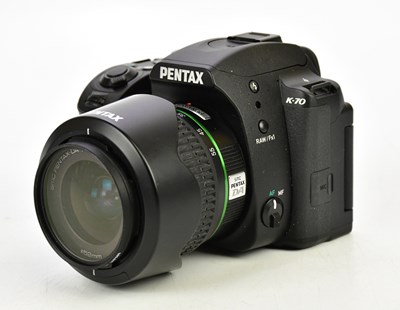 Lot 1173 - PENTAX; a Pentax K70 DSLR camera, with a...