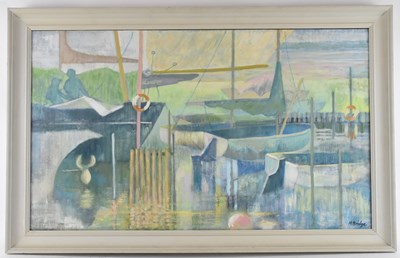 Lot 291 - M BRIDGE; oil on canvas, coastal scene, a boat...