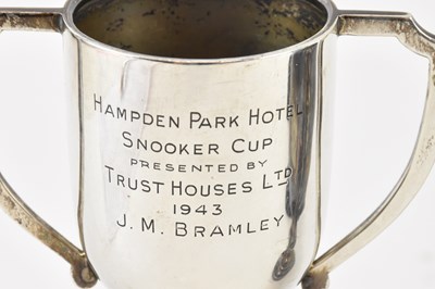 Lot 1224 - Two hallmarked silver trophy cups (both with...