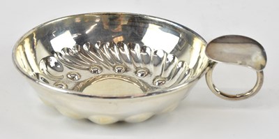 Lot 1225 - A Continental white metal porringer (with...