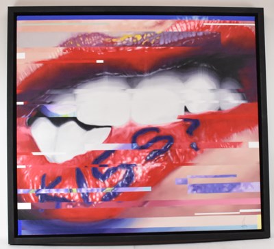 Lot 194 - KRIS HARDY; oil on box canvas, 'I want to kiss...