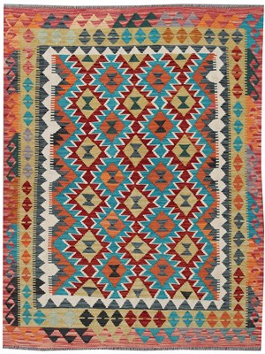 Lot 114 - An Afghan Chobi hand woven woollen Kelim rug,...