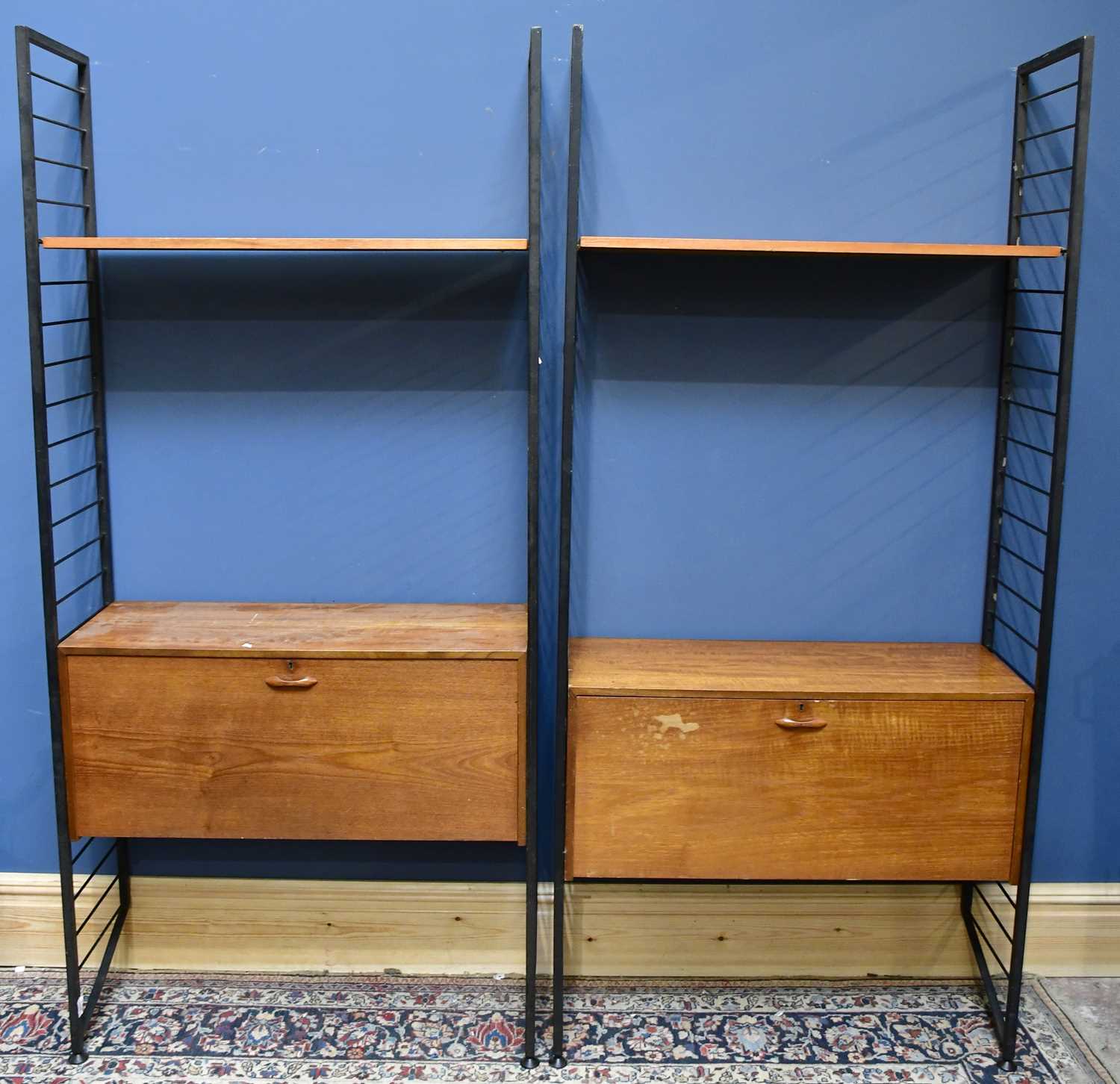 Lot 2949 LADDERAX, two teak units, with four metal