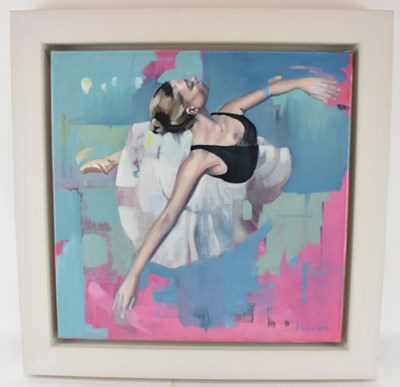 Lot 240 - PETE HAWKINS; oil on canvas, 'Ballerina',...