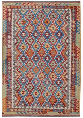 Lot 111 - An Afghan Chobi hand woven woollen Kelim rug,...