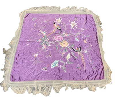 Lot 1056 - An early 20th century Chinese silk embroidery...