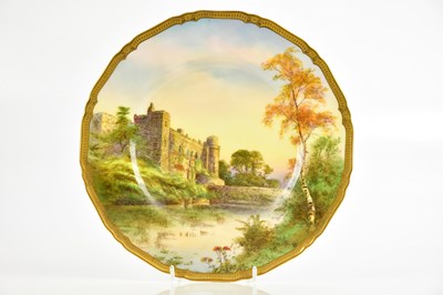 Lot 776 - ROYAL WORCESTER; a hand painted cabinet plate,...