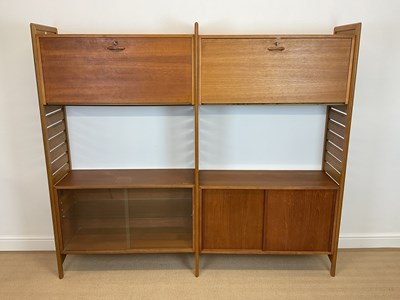 Lot 760 - STAPLES LADDERAX; comprising three teak single...