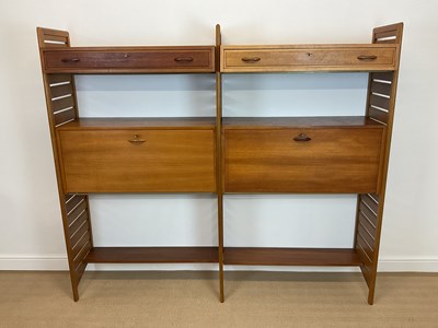 Lot 761 - STAPLES LADDERAX; comprising three teak single...