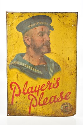 Lot 368 - A Player's cigarette transfer on tin sign, 49...