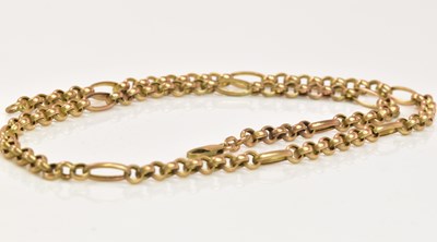 Lot 1198 - A 9ct yellow gold hoop link chain, length 51cm,...