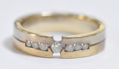 Lot 1345 - A 9ct yellow and white gold white stone set...