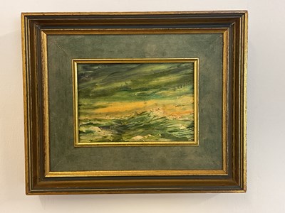 Lot 671 - ALASTAIR PATERSON; oil on board, 'Dawn Wave',...