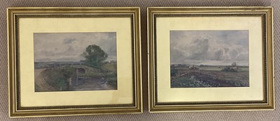 Lot 672 - J TELFER; a pair of watercolours, figure...