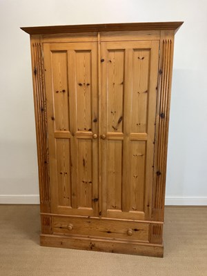 Lot 796 - A pine wardrobe, height 188cm, width 120cm,...