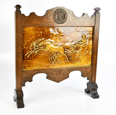 Lot 761 - WEDGWOOD ETRURIA; a yellow glazed fire screen...