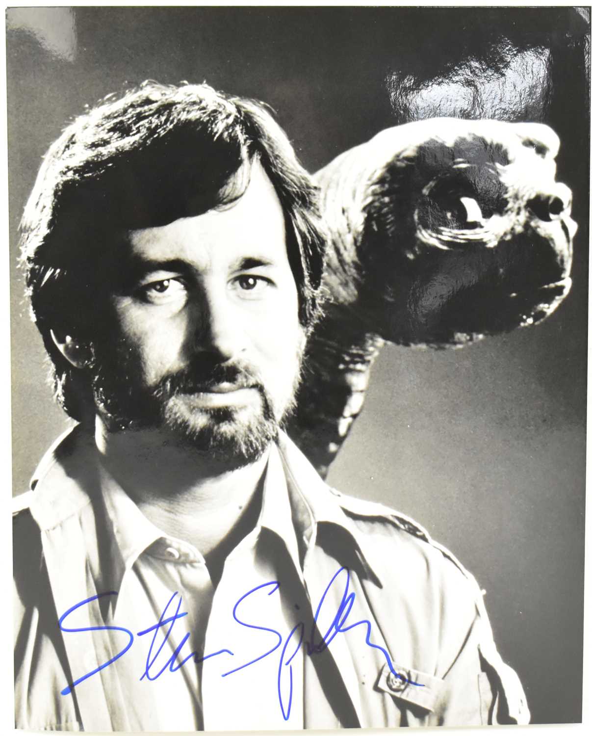 Lot 1566 - STEVEN SPIELBERG; a black and white photo...
