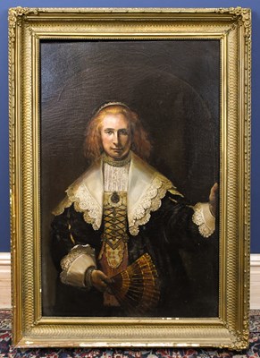 Lot 378 - AFTER REMBRANDT VAN RIJN; a 19th century oil...