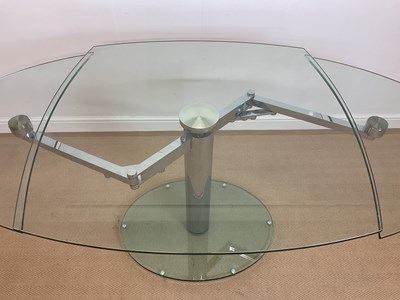 Lot 800 - A modern contemporary glass and chrome dining...