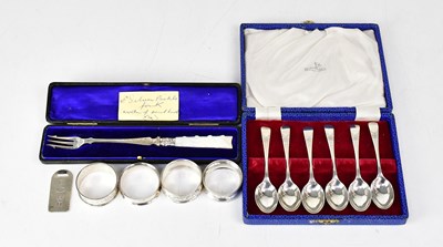 Lot 568 - Mixed hallmarked silver items comprising a...