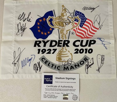 Lot 1977 - RYDER CUP; a flag from the '2010 Celtic Manor'...