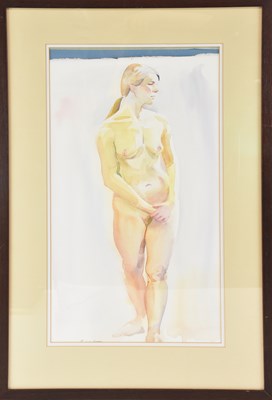 Lot 284 - BRIDGET WOODS; watercolour and pastel drawing...