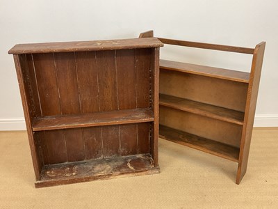 Lot 844 - A scrumbled pine bookcase, height 92cm, width...