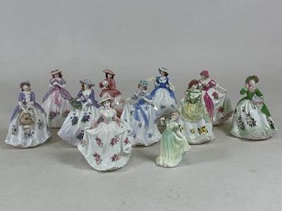 Lot 218 - ROYAL WORCESTER; porcelain figures including...