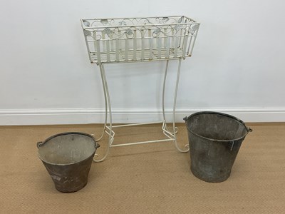 Lot 751 - Two galvanised metal buckets and a metal...