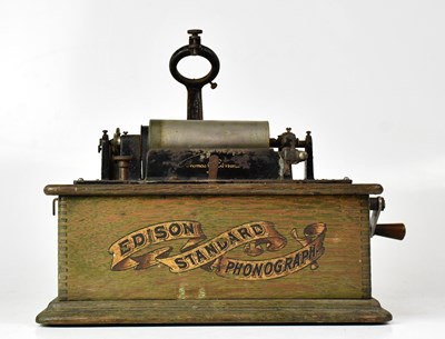 Lot 161 - An Edison standard phonograph in an oak domed...