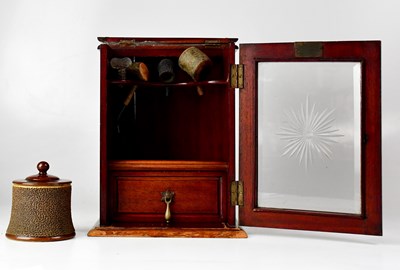 Lot 363 - An Edwardian smoker's cabinet, the door with...