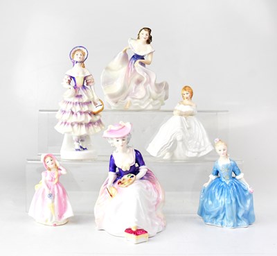 Lot 224 - ROYAL DOULTON; six figures of ladies,...