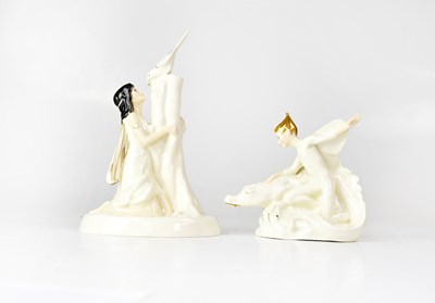 Lot 222 - ROYAL DOULTON; two figures of fairies from...