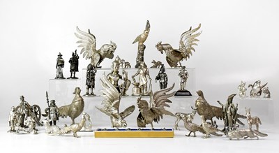 Lot 436 - A collection of pewter and silver-plated...