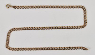 Lot 1302 - A 9ct yellow gold flat Cuban link necklace,...